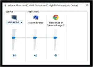 volume mixer 300x219 1 - How to Fix HDMI Sound Not Working on Windows 10
